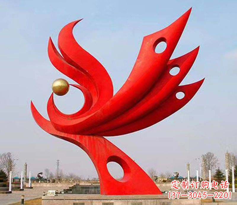 河源广场凤凰宝地不锈钢雕塑