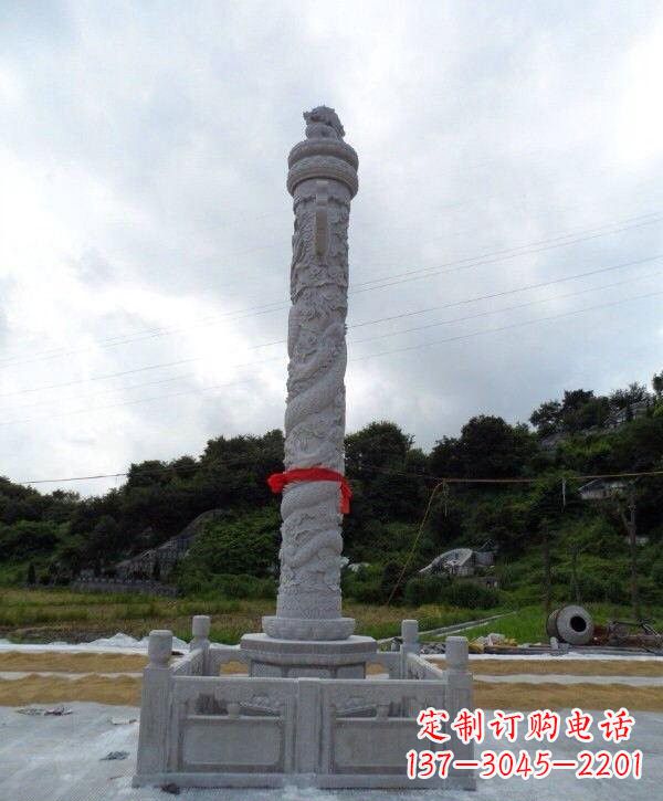 河源高质感汉白玉华表雕塑,让您的空间时尚更有品位