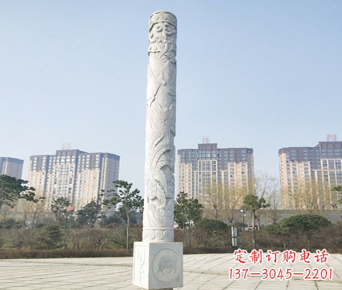 河源广场景观大理石龙柱石雕_2 (2)