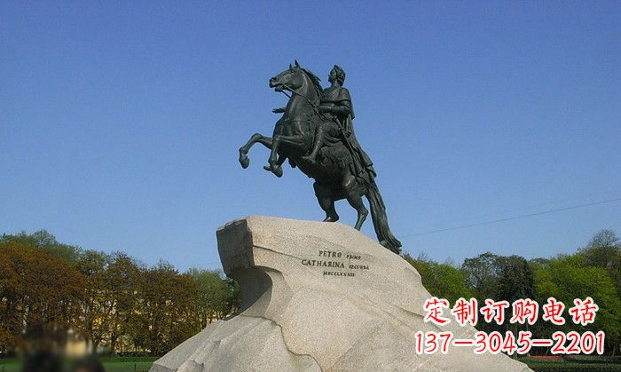 河源高贵威武的骑马铜雕