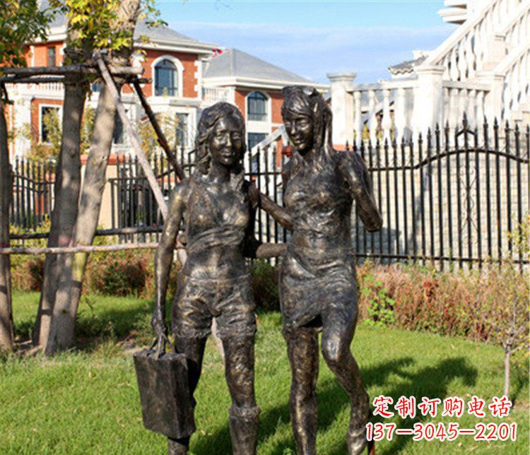 河源精致温润的女孩铜雕