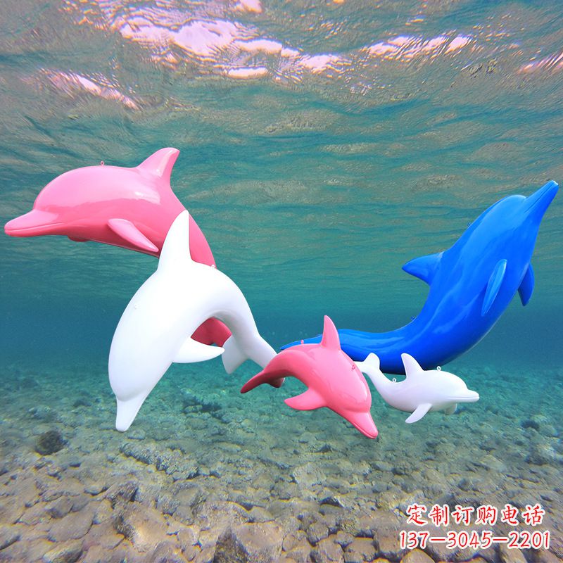 河源海豚玻璃钢彩绘雕塑–彰显唯美与深情