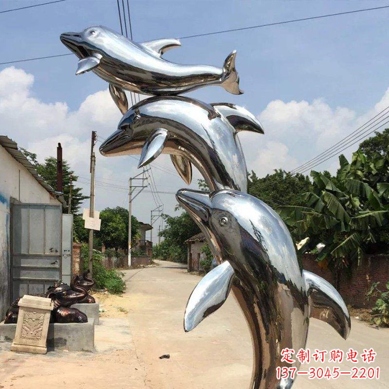 河源海豚不锈钢雕塑