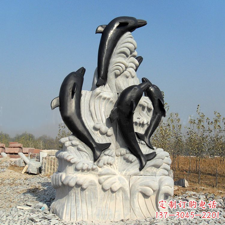 河源中领雕塑公司推出一款新的艺术品——海豚石…