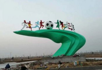 河源中领雕塑-不锈钢足球运动雕塑