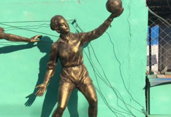 河源中领雕塑：学生运动的赞美——精美铜雕学生人物排球雕塑