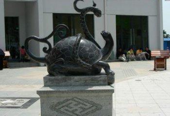 河源龟蛇铜雕-为城市广场增添神话动物雕塑美景