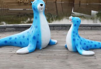 河源海豹玻璃钢卡通雕塑——展现优雅的豹纹完美艺术