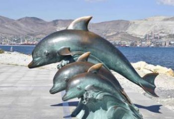 河源铜雕海豚母子，精美细腻，打造浪漫海洋