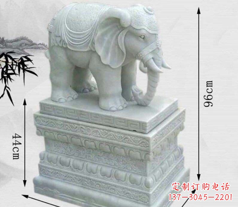 河源汉白玉大象门口镇宅石雕