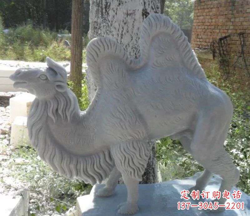 河源汉白玉骆驼雕,融入古朴奢华