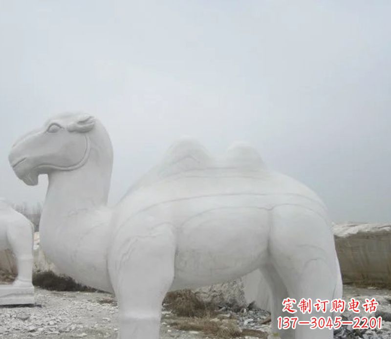 河源汉白玉骆驼石雕塑,装点家居空间
