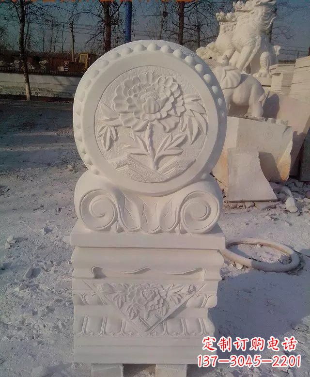 河源汉白玉门墩
