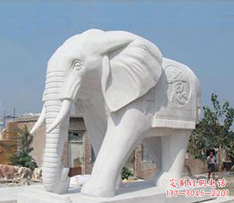 河源汉白玉如意大象