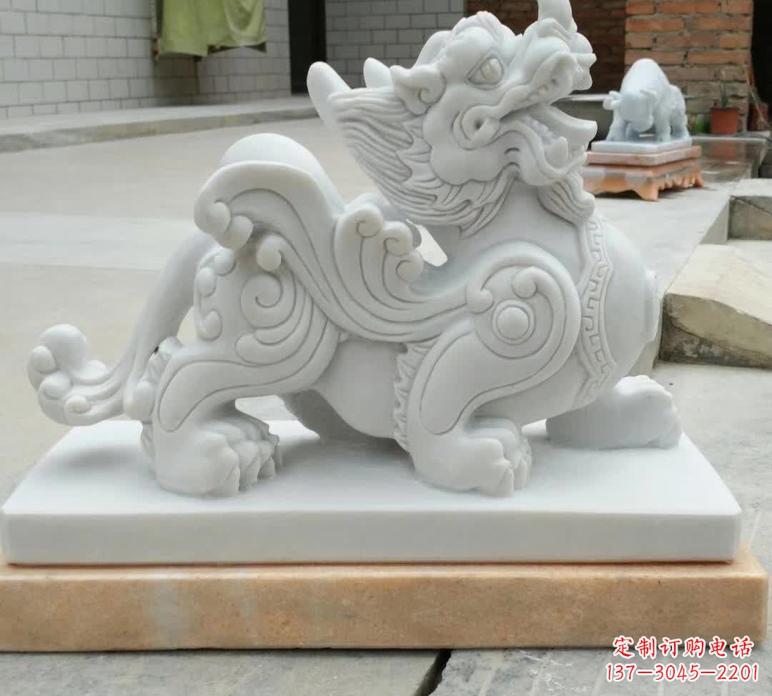 河源精美汉白玉貔貅雕塑
