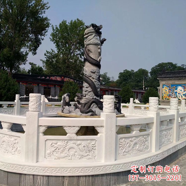 河源汉白玉石雕刻护栏,精美而别致