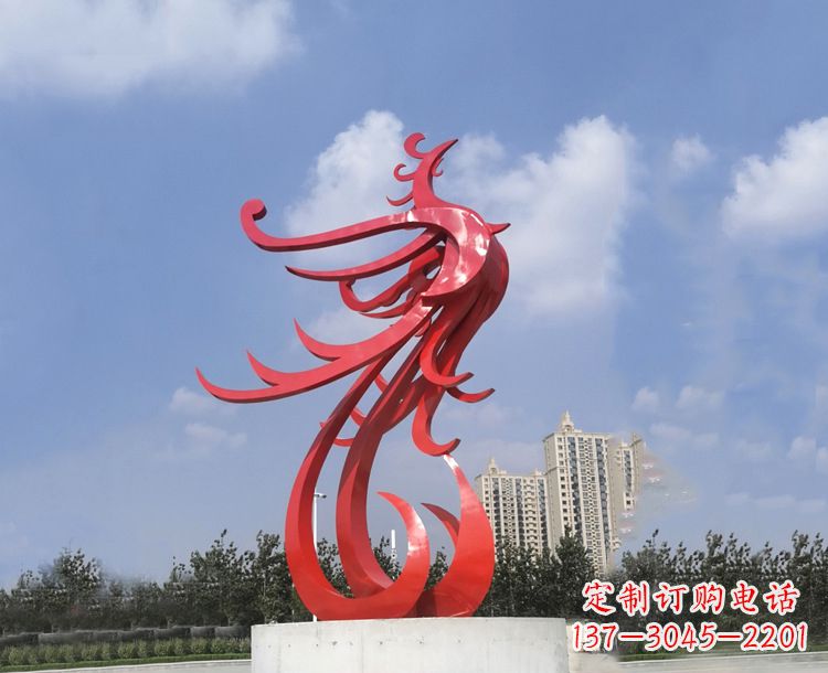 河源领雕塑凤凰户外园林广场景观动物雕塑
