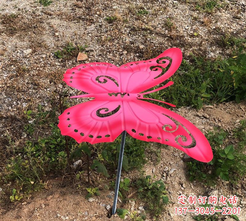 河源红色铁艺不锈钢蝴蝶插件