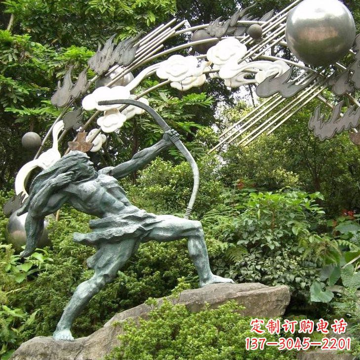 河源华夏传统精美后羿射日雕塑