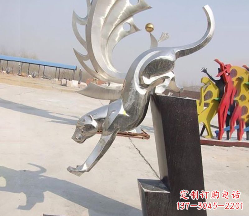 河源经典大气的不锈钢豹子雕塑
