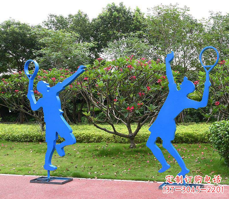 河源不锈钢羽毛球人物雕塑