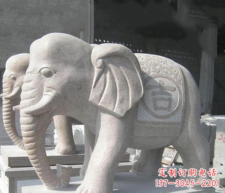 河源吉祥大理石大象雕塑,古典雅致、品质优质