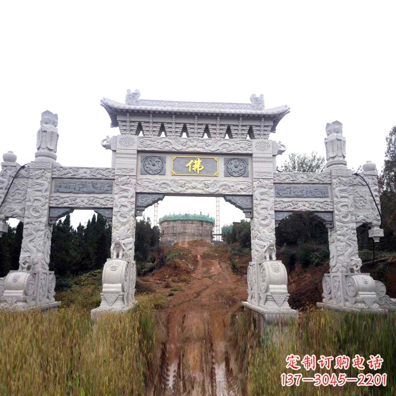 河源景区入口石牌坊雕塑,为您塑造独一无二的精美雕塑
