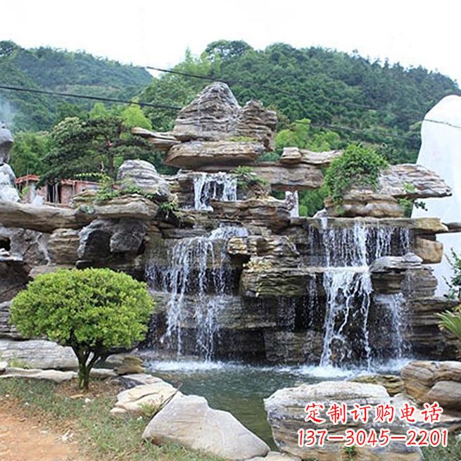 河源领雕塑让您的景区更精彩——奇石流水假山雕塑