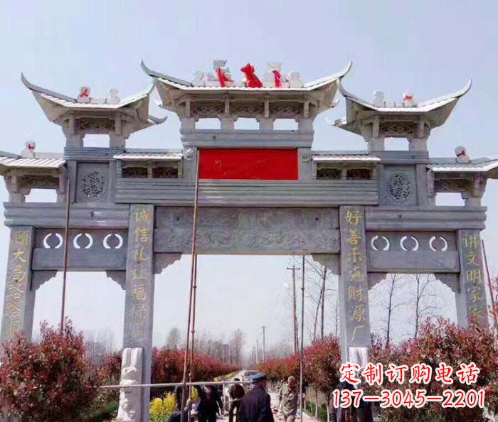 河源传承经典,尊崇古风:牌坊石雕