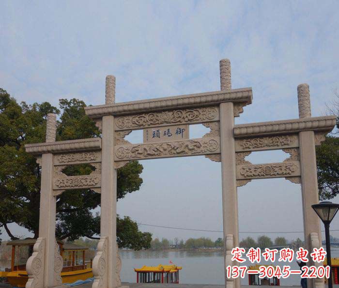 河源景区三门古典牌坊石雕