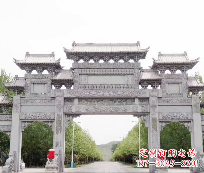 河源景区三门石雕牌坊 (5)