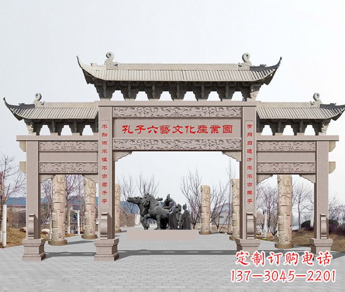 河源景区三门石雕牌坊-高质美观可靠的雕塑装置
