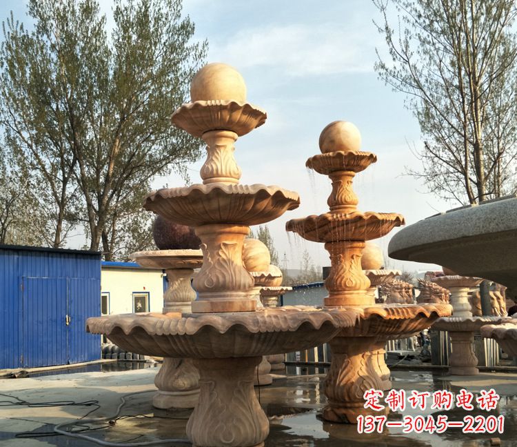 河源九龙戏珠石雕喷泉