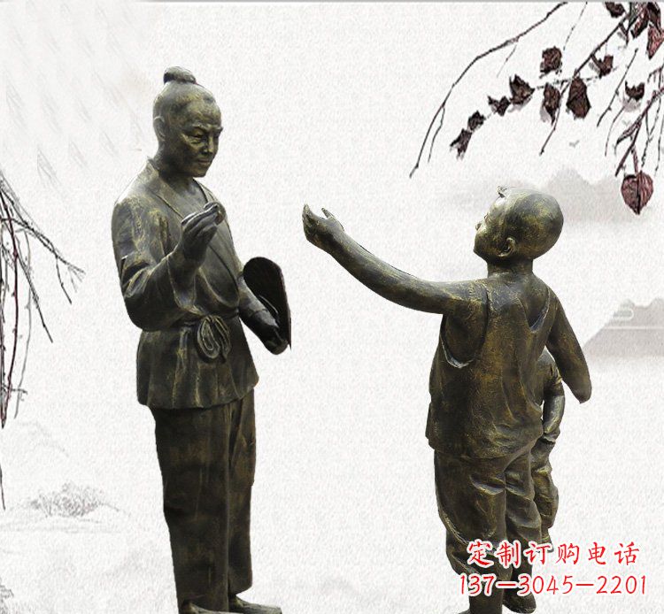 河源孔融让梨铜雕,专业定制高品质