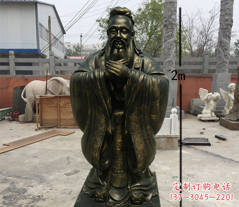 河源荣誉传承,孔子铜雕精美艺术品