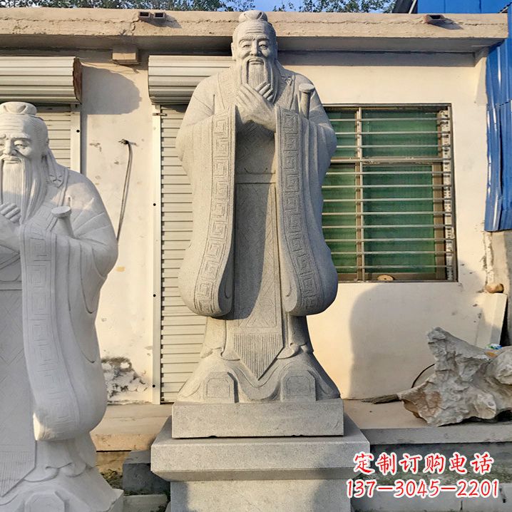 河源用砂岩浮雕铸造大师级精美孔子雕塑