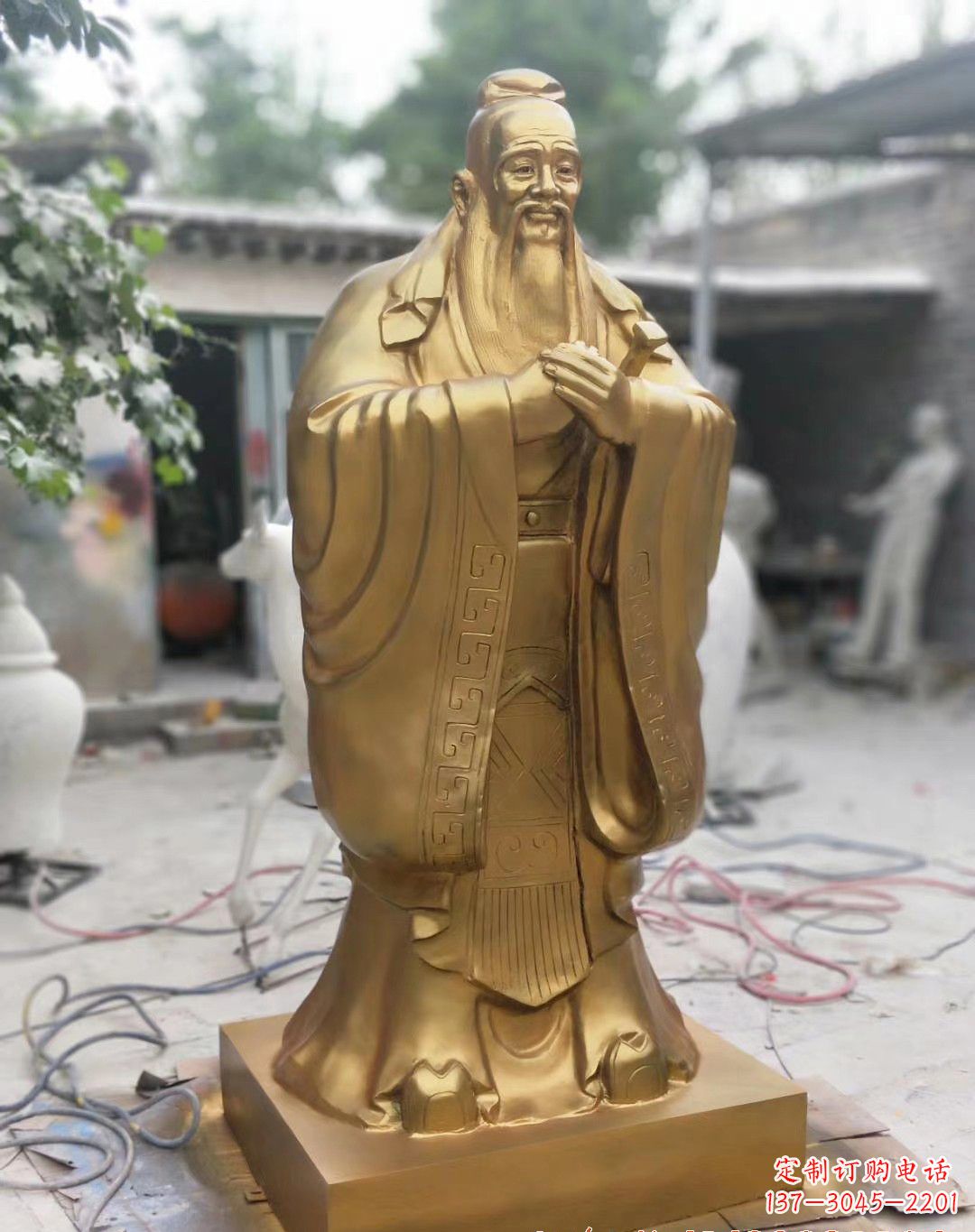 河源高雅典雅的孔子铜雕像