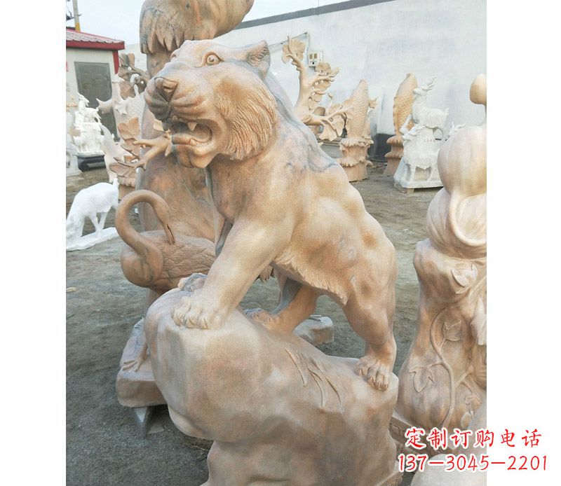 河源高端石雕老虎,让你的公园里更加精彩