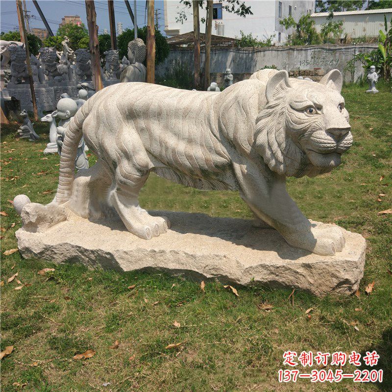 河源中领雕塑推出老虎石雕艺术品,这是一种以花…