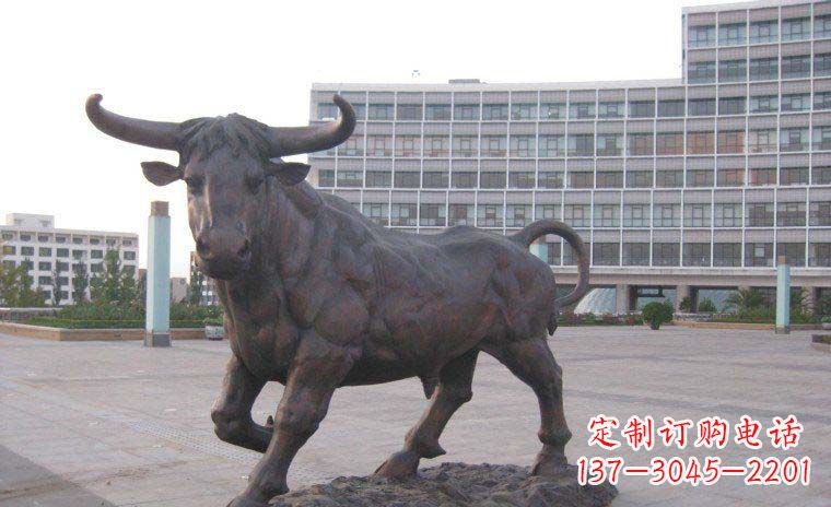 河源老牛动物广场铜雕,专业定制精美动物雕塑