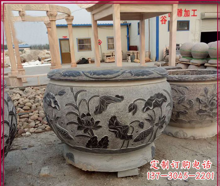 河源中领雕塑:传承经典,水缸雕塑仿古圆水缸