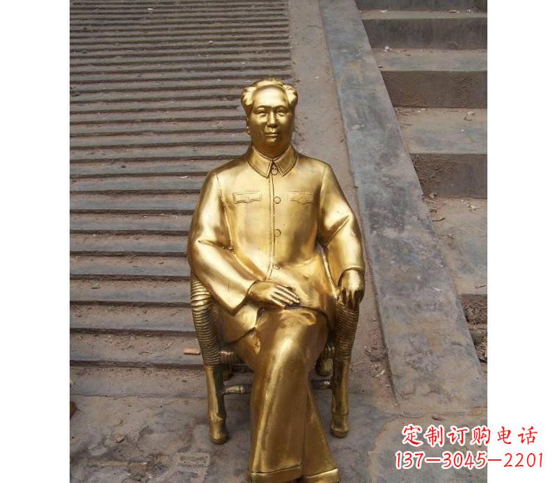 河源毛泽东伟人铜雕纪念像
