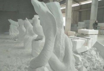 河源中领雕塑汉白玉生肖蛇雕塑