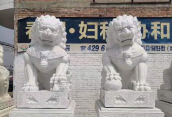 河源富丽堂皇的汉白玉镇宅狮子雕塑