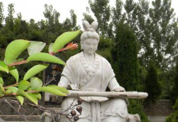 河源汉末才女蔡文姬弹琴石雕塑-景区园林历史名人雕像