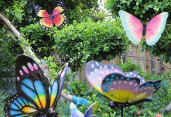 河源花园玻璃钢仿真蝴蝶雕塑