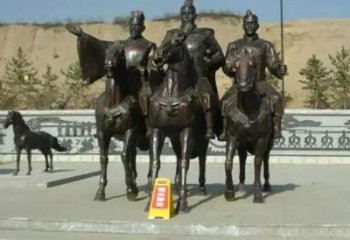河源中领雕塑：骑马广场铜雕作品