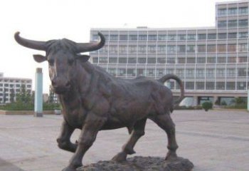 河源老牛动物广场铜雕，专业定制精美动物雕塑
