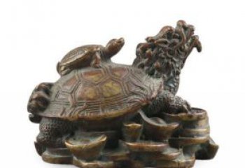河源雕塑非凡，铜雕龙龟母子精美