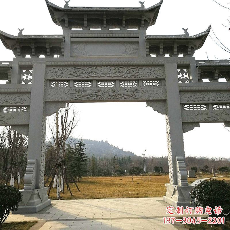河源中领雕塑:精致石牌坊雕塑